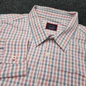 Untuckit Mens‎ XXXL White Red Blue Nylon Stretch Button Up Shirt